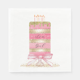 Pink "It's a girl" Serviette