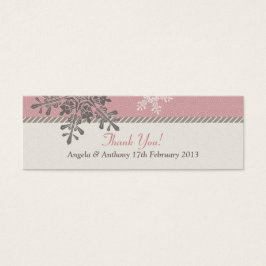 Pink Ivory Snowflake Winter Wedding Fvor Tags