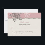 Pink Ivory Snowflake Winter Wedding Repair Card RSVP Karte<br><div class="desc">Sie können den Text auf dieser blassrosa, rosa, blass-braunen Rose oder auf der uAwg mit Elfenbein oder Champagner-Schneeflocken im Winter leicht personalisieren. Um den Text zu ändern, verwenden Sie die Optionen zum Personalisieren. Oder verwenden Sie für umfangreichere Textänderungen, z. B. Änderungen am Schriftart, der Farbe des Schriftartes, der Größe des...</div>
