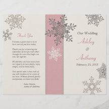 Pink Ivory Taupe Schneeflocken Winter Wedding Prog