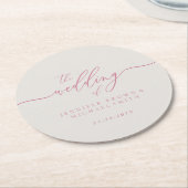 Pink Ivory Wedding Party Dinge Runder Pappuntersetzer (Angewinkelt)