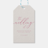 Pink Ivory Wedding Script Geschenkanhänger (Vorderseite)
