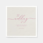 Pink Ivory Wedding Serviette (Vorderseite)