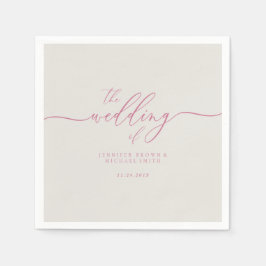 Pink Ivory Wedding Serviette