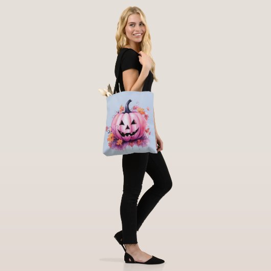 Pink Jack O' Lantern Light Blue Halloween Tasche (Am Model)