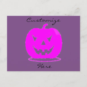 Pink Jack o'lantern Halloween Thunder_Cove Postkarte