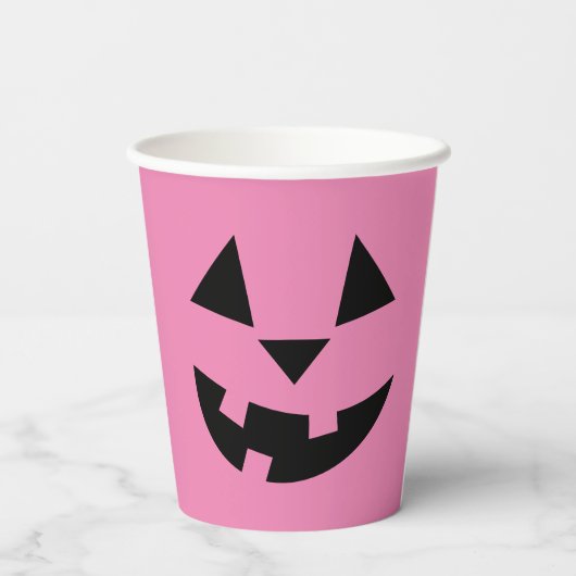 Pink Jack O'Lantern Pappbecher (Rückseite)