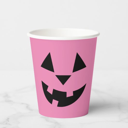 Pink Jack O'Lantern Pappbecher (Vorderseite)