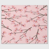 Pink Japanisches Sakura Bloom Branch Blume Muster Geschenkpapier (Flach)