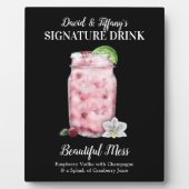 Pink Jar Drink ・ PERSONALISIEREN Sie diesen Signat Fotoplatte (Vorderseite)