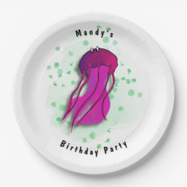 Pink Jellyfish Party Pappteller
