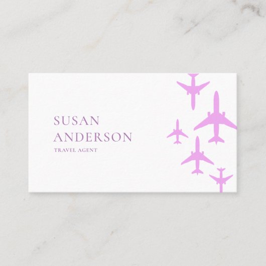 Pink Jet Business Card - Frauenreisedesign Visitenkarte (Vorderseite)