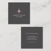 Pink Jet Business Card - Modern Aviation Style Quadratische Visitenkarte (Vorne/Hinten)