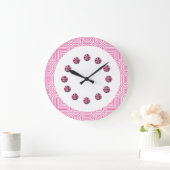 Pink Jewel Bling Wall Clock Große Wanduhr (Zuhause)