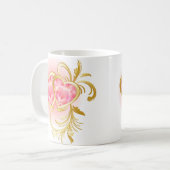 Pink Jewel Heart Kaffeetasse (Vorderseite Links)