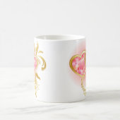 Pink Jewel Heart Kaffeetasse (Mittel)