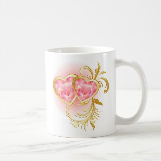 Pink Jewel Hearts Kaffeetasse (Rechts)