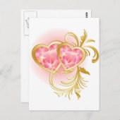 Pink Jewel Hearts Postkarte (Vorne/Hinten)