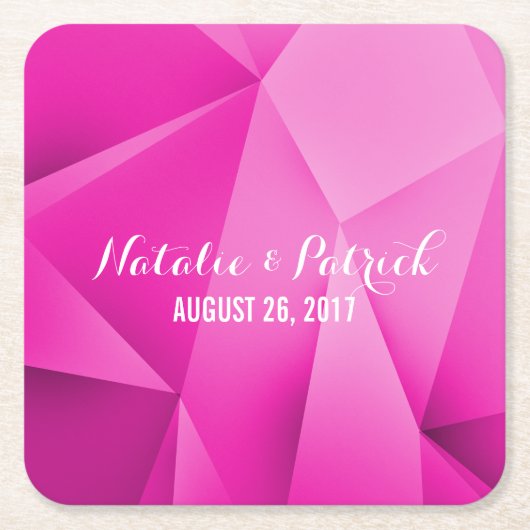 Pink Jewel Tones Wedding Paper Untersetzer (Vorderseite)