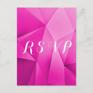 Pink Jewel Tones Wedding RSVP Postcard Einladungspostkarte