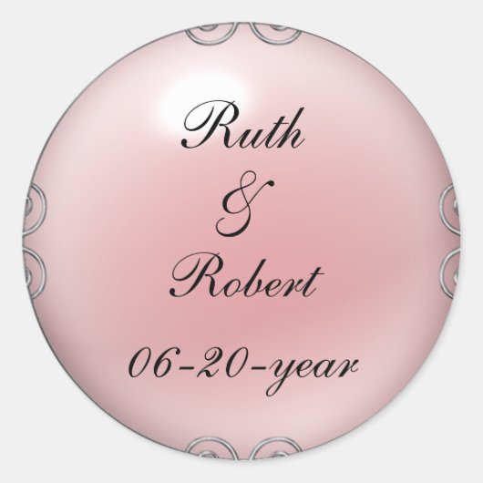 Pink Jewele Pearl Wedding Stickers (Vorderseite)
