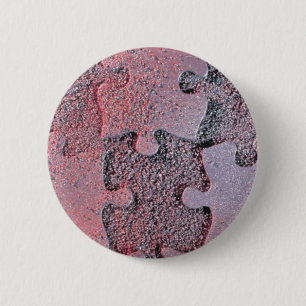 Pink Jigsaw Puzzle for Autismus Awareness Month Button