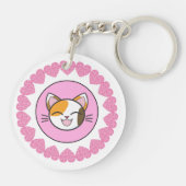 Pink Jigsaw Puzzle Herzform Schlüsselanhänger (Rückseite)