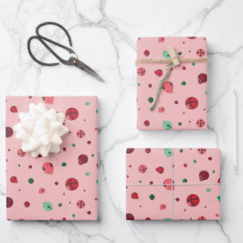 Pink Jingle Bells Christmas Wrapping Paper Geschenkpapier Set