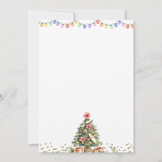 Pink Jingle und Flamingo Tropical Christmas Einladung (Rückseite)