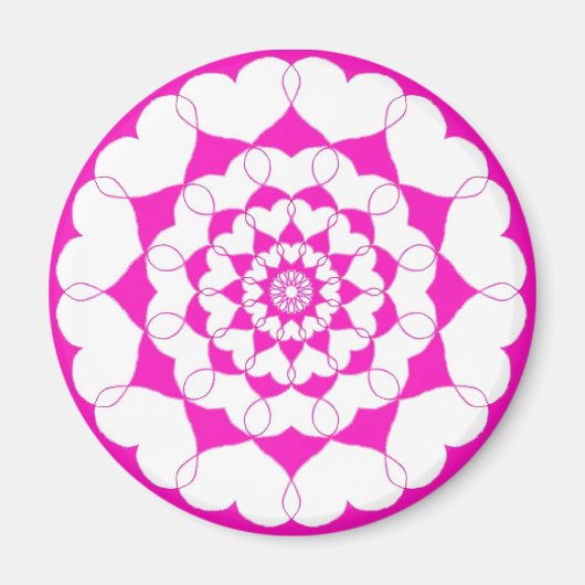 Pink Joined Hearts Magnet (Vorne)