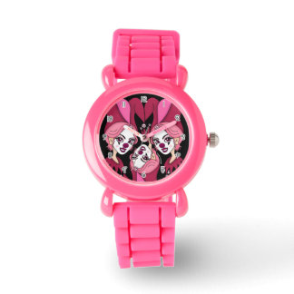 Pink Joker Jester Armbanduhr