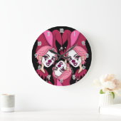 Pink Joker Jester Große Wanduhr (Zuhause)