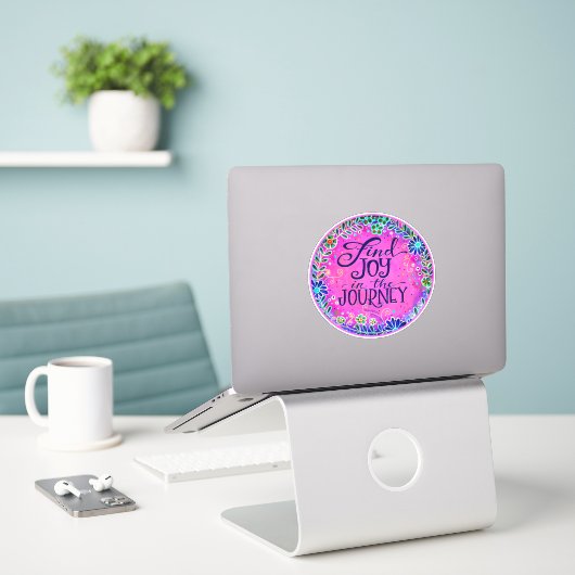 Pink Journey Floral Inspirivity Sticker (Laptop auf Schreibtisch)