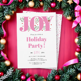 Pink Joy mit Beeren Weihnachts-Foto Einladung