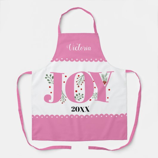 Pink Joy mit Beeren Weihnachts-Foto Schürze (Vorderseite)