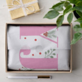 Pink Joy with berries Christmas photo Seidenpapier (Geschenk)