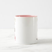 Pink Joyeux Noël Dachshund Christmas Mug Zweifarbige Tasse (Mittel)