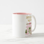 Pink Joyeux Noël Paris Cafe Christmas Mug Zweifarbige Tasse (VorderseiteRechts)