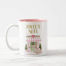 Pink Joyeux Noël Paris Cafe Christmas Mug Zweifarbige Tasse