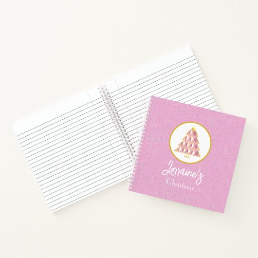 Pink Joyoux Weihnachten Sparkling Spiral Notebook Notizblock (Innenseite)