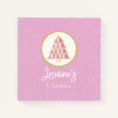 Pink Joyoux Weihnachten Sparkling Spiral Notebook Notizblock (Vorderseite)