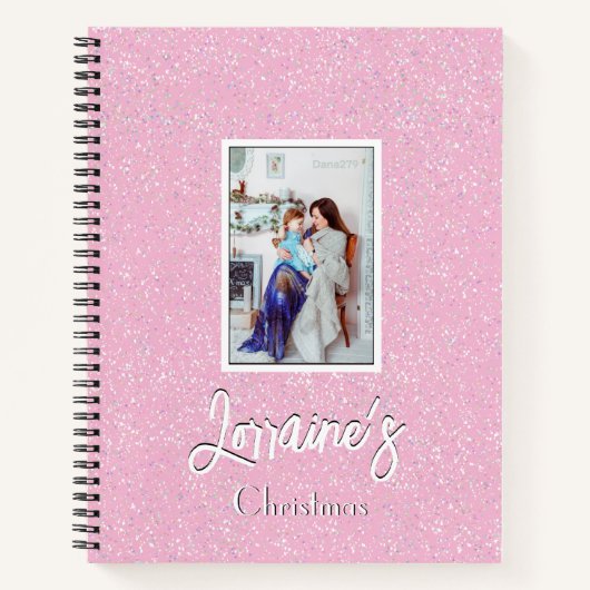 Pink Joyoux Weihnachten Spiral Notebook Notizblock (Vorderseite)