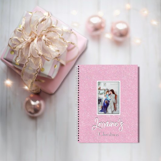 Pink Joyoux Weihnachten Spiral Notebook Notizblock
