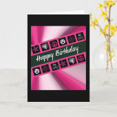 Pink-jugendlich Geburtstag Karte (Gelbe Blume)