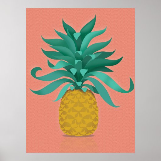 Pink Juicy Ananas Wandbild Poster (Vorne)
