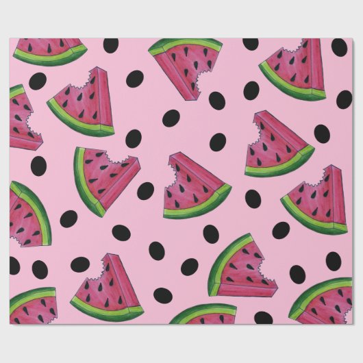 Pink Juicy Watermelon Wedge Seeds Geschenkpapier (Flach)