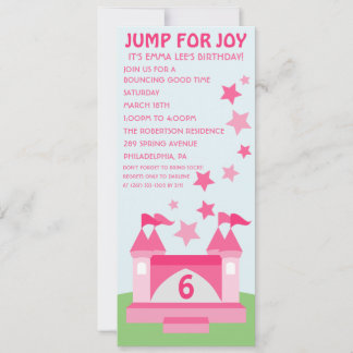 Pink Jump für Joy Bounce House Geburtstagseinladun Einladung