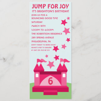 Pink Jump für Joy Bounce House Geburtstagseinladun Einladung