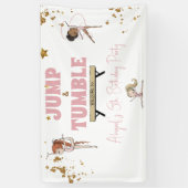 Pink Jump & Tumble Gymnastik Geburtstagsparty Banner (Vertikal)