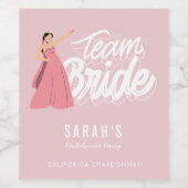Pink Junggeselinnen-Abschied Team Bride Bridesmaid Weinetikett (Einzelnes Label)